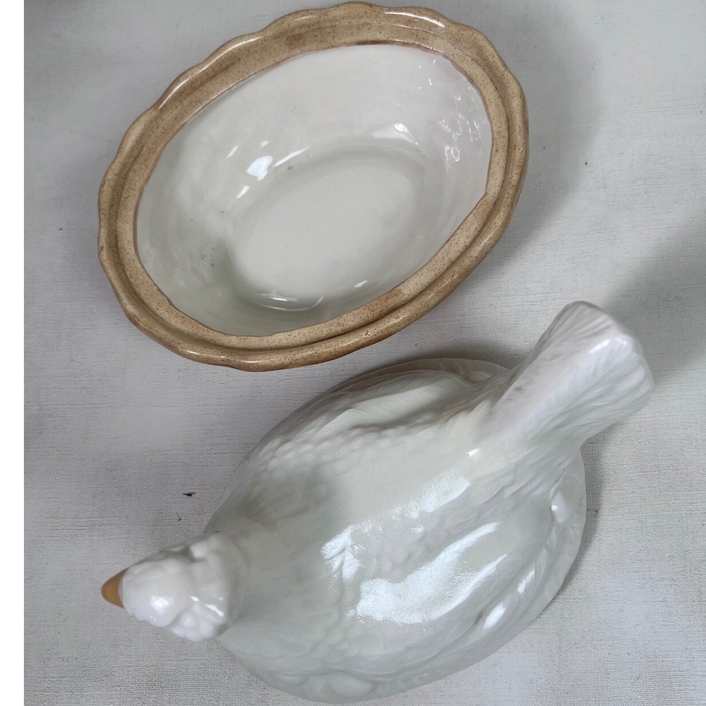 Hen‎ on Nest Egg Box Tureen Antique Staffordshire Chicken 19th Century Rare - Picture 10 of 16